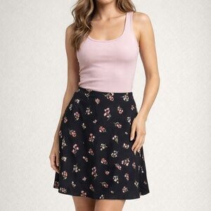 No Boundaries Black Floral Mini Skirt Size Small 3 to 5